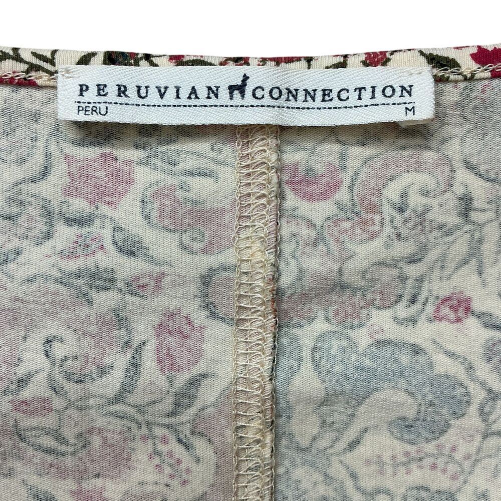 Peruvian Connection Malabar Pima Cotton Dress Size Medium Ethnic Print Midi BOHO - Picture 10 of 12